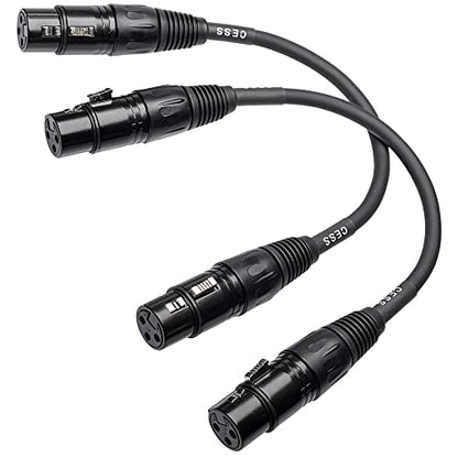 CNCESS XLR Female to Female 3-Pin Microphone Cable, 2 Pack