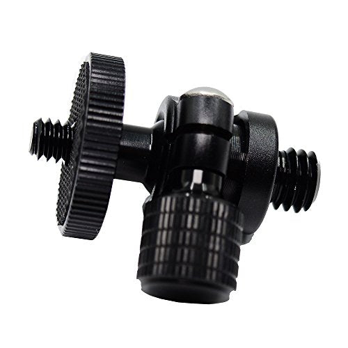 Koolehaoda Mini Ball Head 360° Swivel with 1/4" to 3/8" Adapter for Camera | Tripod Ball Head Mount CNC Aluminum Swivel Adapter for DSLR Video Light Flash Microphone Monopod 3 kg Load - size: 1/4 to 3/8 Connector
