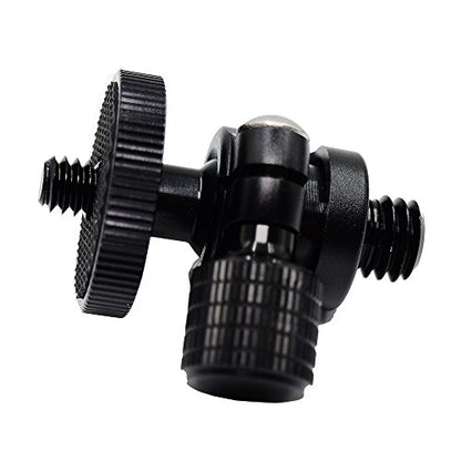 Koolehaoda Mini Ball Head 360° Swivel with 1/4" to 3/8" Adapter for Camera | Tripod Ball Head Mount CNC Aluminum Swivel Adapter for DSLR Video Light Flash Microphone Monopod 3 kg Load - size: 1/4 to 3/8 Connector