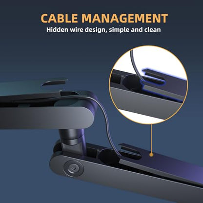 MAONO BA92 Low Profile Mic Boom Arm, Cable Management Microphone Stand