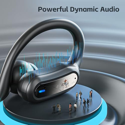 TRAUSI Wireless Bluetooth 5.4 Headphones, Fast Charging Stereo Earphones with Noise Cancelling Mic, IPX7 Waterproof and Comfort Fit Ear Buds for Fitness, Workouts