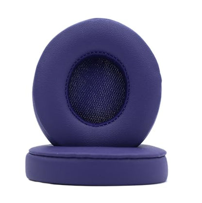 Headphone Replacement Ear Pad Cover Compatible with Beats by Dre Solo3 Solo2 Wired Wireless Headphones Protein Leather Memory Foam Headphone Cushion Ear Muffs-Violet - color: violet