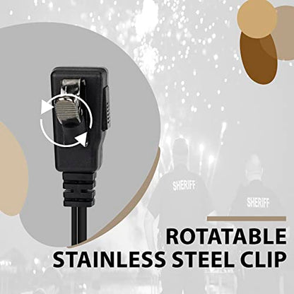 Retevis Walkie Talkie Earpiece with Mic, for RT22/RT68/RT21/H777/RT68H | Coil Tube, 2 Pin, Compatible with Baofeng UV-5R, Kenwood, Pxton 2 Way Radio, Security Two Way Radio Headset(1 Pack)