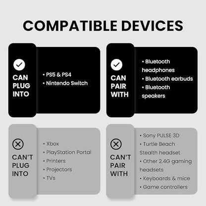 Avantree DG80-Gaming - USB Bluetooth 5.3 Adapter Dongle for PS5