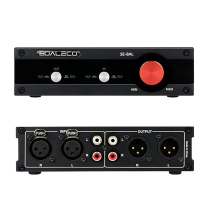SE-BAL Audio Switch RCA XLR 2-IN-2-OUT HiFi Balanced Stereo Audio Switcher, Premium Selector Splitter Box with Volume Controller