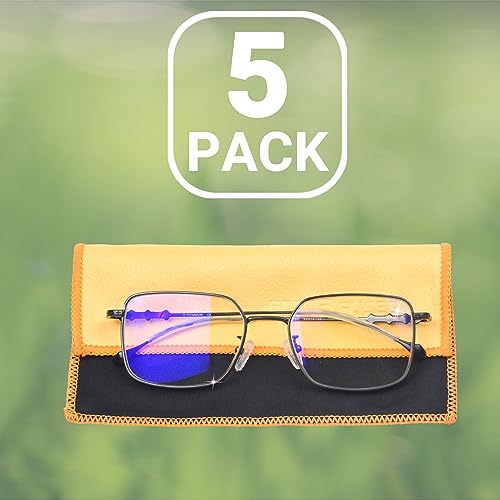 Eco-Fused Microfiber Cleaning Cloths Double-Sided - 5 Pack - 6.6 x 6.2 inch - Microfiber and Suede Cloth for Smartphones, LCD TV, Tablets, Laptop Screens, Camera Lenses (Yellow) - color: 5 Pack - 6.6 X 6.2" (Yellow)