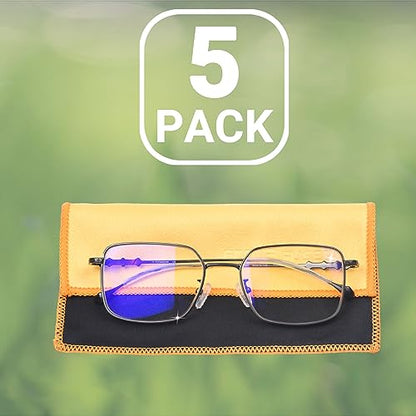 Eco-Fused Microfiber Cleaning Cloths Double-Sided - 5 Pack - 6.6 x 6.2 inch - Microfiber and Suede Cloth for Smartphones, LCD TV, Tablets, Laptop Screens, Camera Lenses (Yellow) - color: 5 Pack - 6.6 X 6.2" (Yellow)