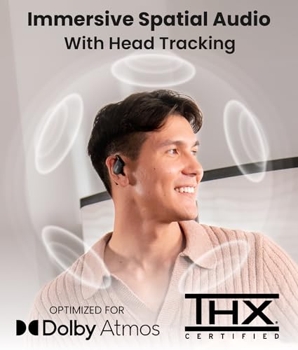 Cleer ARC 4 Plus Open Ear Earbuds with Dolby Audio,Black | True wireless Bluetooth with head tracking, IPX7 waterproof earhook,34H playtime, custom EQ,for sports, running & workout - color: Black