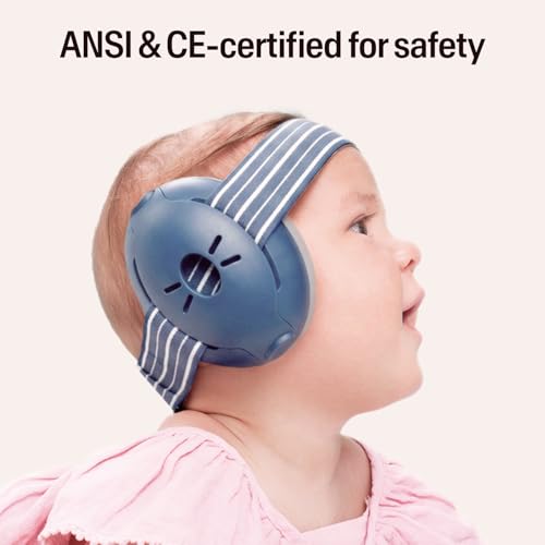 Alpine Muffy Baby Ear Muffs Noise Protection | Toddler Ear Protection | For babies up to 4 years | 24dB Sound Reduction | Baby Hearing Protection | Noise Reduction | Baby Essentials New Mom Gifts - color: Denim