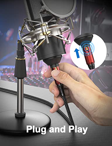 XLR Cable 25FT, XLR Microphone Cable Male to Female | Professional Balanced Audio Cable with 99.99% OFC, 24K Gold Plated Connectors for Mic, Mixer, Speaker, Studio Recording - size: 25FT