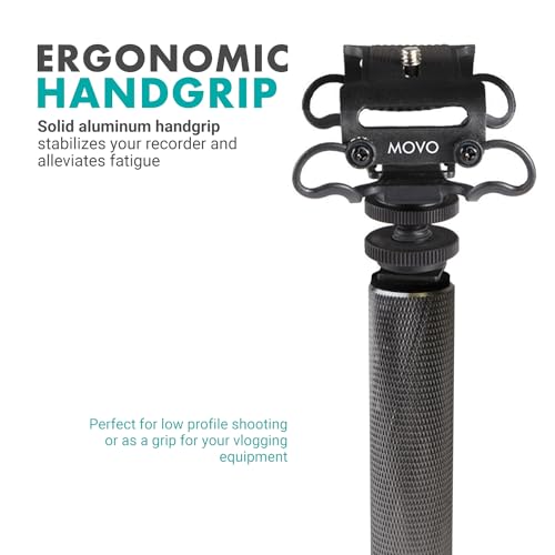 Movo AEK-Z4 Handy Portable Recorder Accessory Kit with Mic Grip, Shock Mount, and Deadcat Windscreen for Zoom H1n, H2n, H4n, H5, H6, DR-40X, DR-05X, DR-07X, DR-22WL, DR100MKIII