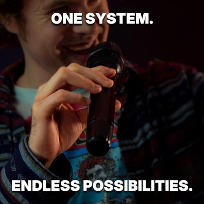 Rockville RWM-200 H2 Dual Handheld UHF Microphone System, 200 Channels, On-Mic 3-Band EQ & Echo, up to 500ft Range, XLR Outputs, Cardioid Mics, Full Metal Build, Ideal for Events, DJ, Karaoke | 200 Channels, XLR/1/4" Outputs, 500' Range, Metal Receiver, B