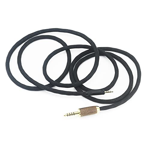 NewFantasia 4.4mm Balanced Male 6N OCC Copper Silver Plated Cord 4.4mm Balanced Cable Compatible with Sennheiser HD598 HD598 SE, HD560s HD598 Cs, HD598 SR, HD599 HD620S Headphone Walnut Wood Shell