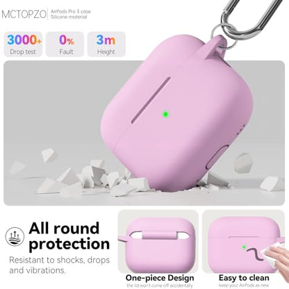 for AirPods Pro 3 Case 2025,Come with Cleaner Kit,Light Lilac | Silicone Protective Cover for Airpod Pro 3rd Generation Case with Keychain,for Women Men,One-Piece Design,Shockproof - color: D-Light Lilac