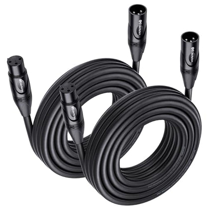 Cable Matters 2-Pack Premium XLR to XLR Cable, Microphone Cable, M-F, 25ft | Mic Cable, Male to Female, 21 AWG Oxygen-Free Copper (OFC), Black - size: 25 Feet