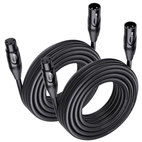 Cable Matters 2-Pack Premium XLR to XLR Cable, Microphone Cable, M-F, 25ft | Mic Cable, Male to Female, 21 AWG Oxygen-Free Copper (OFC), Black - size: 25 Feet