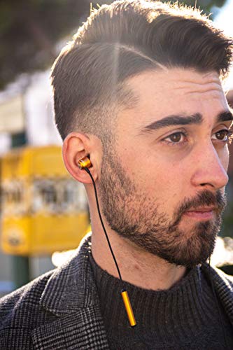 LUDOS Clamor Wired Earbuds in-Ear Headphones, 5 Years Warranty, Earphones with Microphone, Noise Isolating Ear Buds, Memory Foam for iPhone, Samsung, School Students, Kids, Women, Small Ears - Gold - color: Gold, style: 3.5 mm