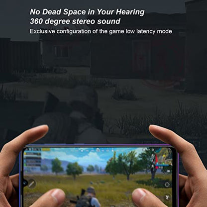 Septpenta Bluetooth Gaming Earbuds, Stereo 45Ms Ultra Low Latency BT 5.2 13mm Drivers Dual Mode Wireless Earphone, Two Illumianated Auto Pairing Deeper Bass Built in Mic for Laptop(White) - color: White
