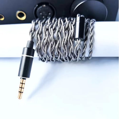 HiFi Earphone Audio Upgrade Cable,8N Silver Plated Headphone Cords,1.3m in Ear Monitor IEM Cord Compatible with KZ ZS10 AS10 AS16 for Audiophile Musician 3.5mm w/mic(0.78mm 2Pin 4.2ft) - size: 3.5mm Plug w/mic