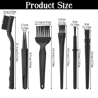 6 Pack Small Cleaning Brush Set Anti Static Small Cleaning Brushes for Tight Spaces, Electronics, Computer Keyboards, Laptops, Sewing Machines, and More