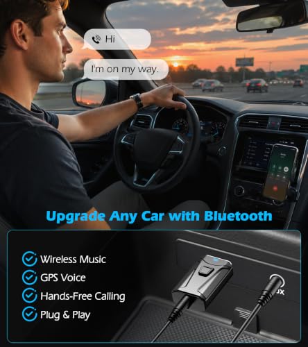 Tsnam USB Bluetooth Adapter for Car TV Bluetooth Transmitter Receiver | TSNAM 3.5mm AUX Wireless Adapter for Car Stereo, TV to Wireless Headphones, Plug & Play Audio Adapter