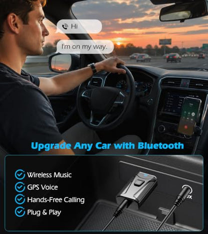 Tsnam USB Bluetooth Adapter for Car TV Bluetooth Transmitter Receiver | TSNAM 3.5mm AUX Wireless Adapter for Car Stereo, TV to Wireless Headphones, Plug & Play Audio Adapter