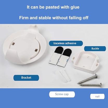 Echo Dot 3rd Gen Wall Mount, No-Drill Adhesive Holder with Cable Management | Sticking Tape or Screw Mount, Space-Saving Accessories for Bedroom, Kitchen, Bathroom, White - color: White