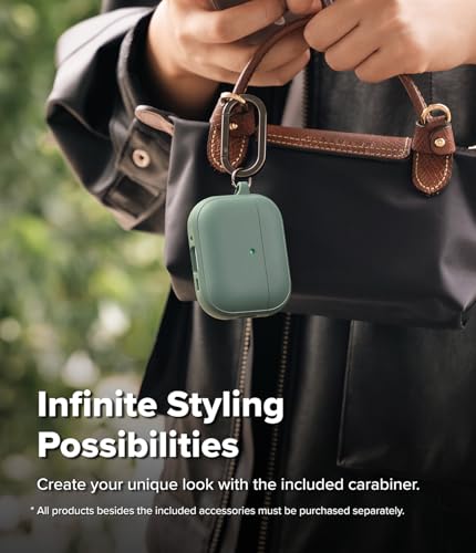 Ringke Onyx Magnetic for AirPods Pro 3 Case [Compatible with MagSafe] Oil & Dirt Resistant Feels Good in The Hand Non-Slip Lightweight Cover with Carabiner - Sage Green - color: Sage Green, size: AirPods Pro 3