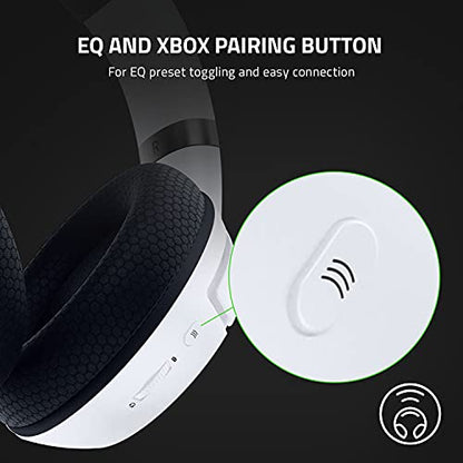 Razer Kaira Wireless Gaming Headset for Xbox Series X|S, Xbox One: Triforce Titanium 50mm Drivers - Cardioid Mic - Breathable Memory Foam Ear Cushions - EQ Pairing Button - Windows Sonic - White - color: White, style: Kaira
