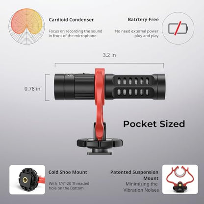 SMALLRIG Shotgun Mic for Camera and HawkLock H18 Quick Release Support with Cold Shoe