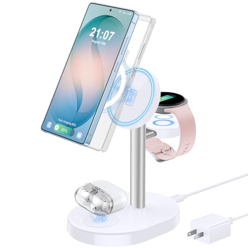 Hevanto 3 in 1 Wireless Charger for Samsung Galaxy - 202606080501 (GrayWhite) - color: GrayWhite