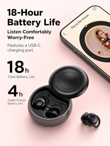 NE91 Invisible Sleep Earbuds, Mini Wireless Bluetooth Earbuds, Hi-Fi Sound | Low-Profile Comfort Fit, Ergonomic In-Ear Design, Tiny Earphones for Side Sleepers, Sleeping, Music, Calls, Work & Travel