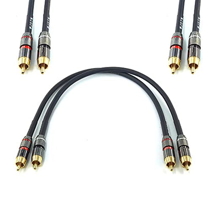 WJSTN RCA to RCA Cable 1ft Stereo Audio Cable,1rca Male to 1rca Male Cable Short Apply to with Speaker, AMP, Turntable, Receiver, Home Theater, Subwoofer, Double Shielded 2Pack. - size: 1Feet