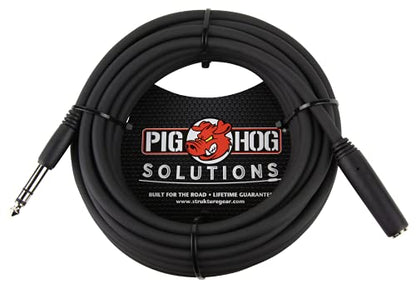 Pig Hog PHX14-25 1/4" TRSF to 1/4" TRSM Headphone Extension Cable, 25 Feet - size: 25 Feet