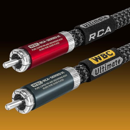WORLDS BEST CABLES -Ultimate - 1.5 Foot - Premium Audiophile RCA Cable Pair | 18 AWG - Ultra-Pure OFC - Ultra-Low-Capacitance (13pF/ft) - Silver-plated Pure-Copper RCA Plugs- Carbon Tweed Jacket