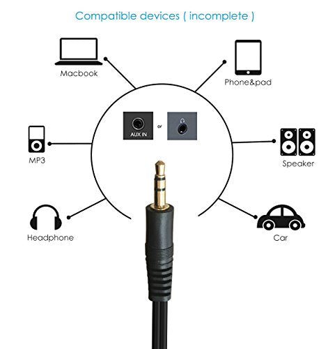 3.5 to 2RCA Audio Cable 25 Feet,3.5mm Aux to 2RCA Male Stereo Audio Y Cable - size: 25 Feet