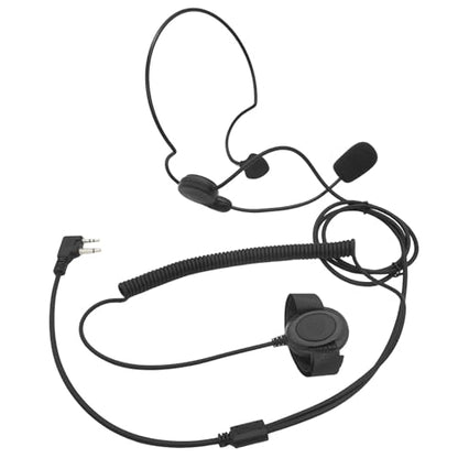 Boom Mic PTT Earpiece, Behind Head Over Ear Two Way Radio Headset with Finger PTT for Midland Walkie Talkies, 2-Pin Right Angle Connector for GXT1000/1050/LXT600/630/XT Series GMRS Radios