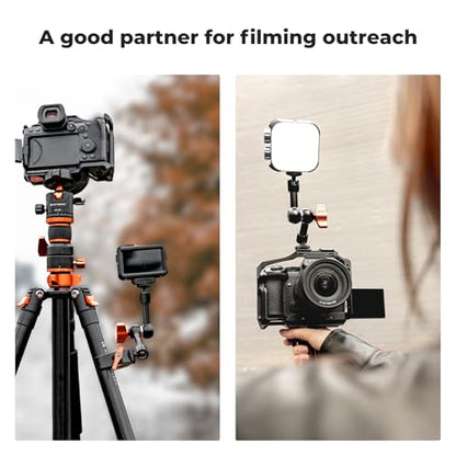K&F CONCEPT 6" Magic Arm 1/4" Screw Articulating Mini Arm | 360° Ballhead Mount for Monitor, LED Light, Webcam, MS31 - size: 6 Inch