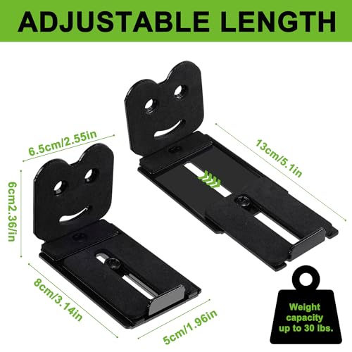 Adjustable Soundbar Mount, Holds 25 lbs, Universal Sound Bar Bracket | Removable, Lockable, Adjustable 3.4-5.2 inches, Metal, Anti-Slip, Wall Mount for TV - color: Adjustable-2 (3.4"-5.2")