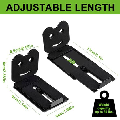 Adjustable Soundbar Mount, Holds 25 lbs, Universal Sound Bar Bracket | Removable, Lockable, Adjustable 3.4-5.2 inches, Metal, Anti-Slip, Wall Mount for TV - color: Adjustable-2 (3.4"-5.2")