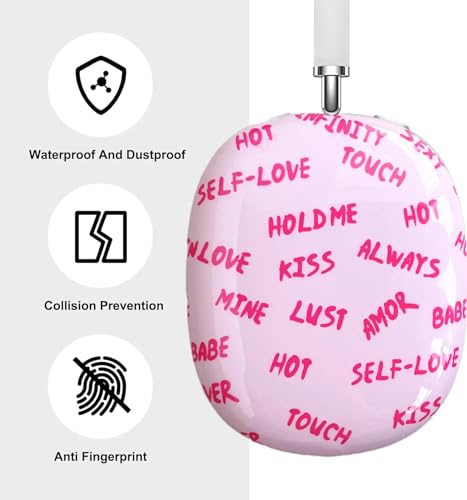 Case Compatible with AirPods Max Headphones, Soft TPU Cute Pink Pattern Anti-Scratch Protective Ear Cup Covers Headphone Cases for Woman Kids - color: Pink