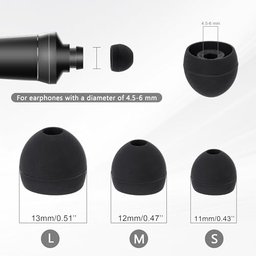 BlingKingdom 9 Pairs Replacement Earbuds Silicone Earbud Tips Earbuds Cap, Earbud Cushions for Most in-Ear Earbuds, 3 Different Size (S/M/L)