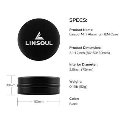Linsoul Mini Portable Aluminum Storage Earphone Case, Water Resistant | Hard Protective Traval Carrying Case for KZ ZS10 PRO, Kiwi Ears Orchestra lite/Singolo/Cadenza, Simgot EA500LM, Tangzu Wan'er