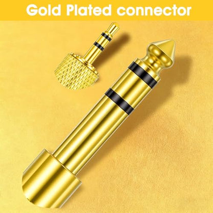 8 Pack 3.5mm to 1/4" Adapter, Headphone Jack Adapter, 1/8 inch Male to 1/4 inch Female and 1/4" to 3.5mm Audio Converter for Electric Guitar, Keyboard, Mixer, Amp, Amplifier, Bass, Headphone, Headset