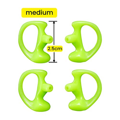 Replacement Soft Silicone Eardud Earmold for Walkie Talkie Audio Kit Air Acoustic Tube Earpiece Headset (Green, Medium(2 Pairs)) - color: Green, size: Medium 2pairs