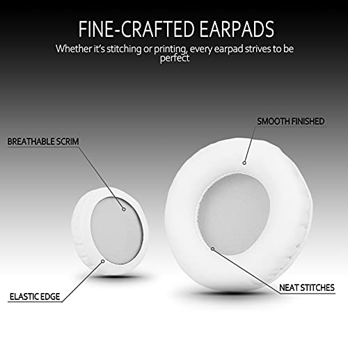 Universal Replacement 75mm Earpads for Sony, ATHAKG, HifiMan, Philips, Fostex, JVC, Pioneer On-Ear Headphones (List Inside) Headphone Earpads Cover White & Grey - color: White & Gray