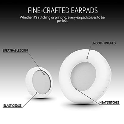 Universal Replacement 75mm Earpads for Sony, ATHAKG, HifiMan, Philips, Fostex, JVC, Pioneer On-Ear Headphones (List Inside) Headphone Earpads Cover White & Grey - color: White & Gray