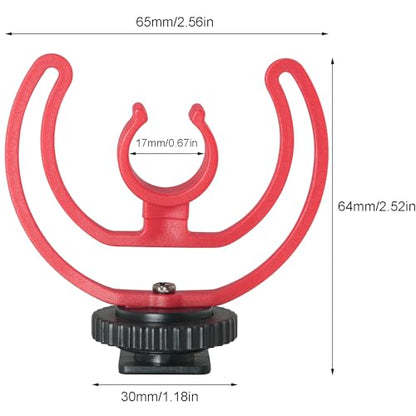 2PCS Interview Dedicated DSLR Camera Microphone Shock Mount Bracket Hot Shoe Mount Accessory Suitable for Video Blogging Live Streaming Video Conferencing Interviews