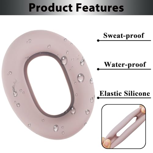 Adhiper XM5 Sweat Covers Accessories for Sony WH-1000XM5 - Smoky Pink | Soft Silicone Case, 3-in-1 Headphone Covers with Ear Cover & Headband Cover & Shell Protector, Sweatproof & Washable - color: Smoky Pink