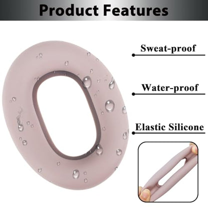 Adhiper XM5 Sweat Covers Accessories for Sony WH-1000XM5 - Smoky Pink | Soft Silicone Case, 3-in-1 Headphone Covers with Ear Cover & Headband Cover & Shell Protector, Sweatproof & Washable - color: Smoky Pink